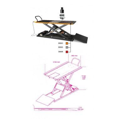 3050/R Elektro-hidraulikus motorkerékpár emelő, 600 kg