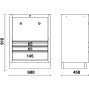 C45PRO TC 3 fiókos rögzített, dobtárolós modul a C45PRO műhelyberendezés összeállításhoz