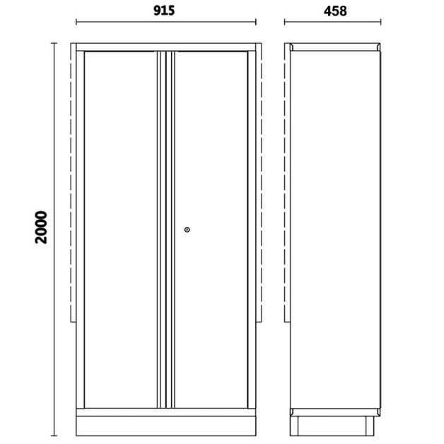 C45PRO AS2 Kétajtós lemez szerszámszekrény C45PRO műhelyberendezés összeállításhoz, konzolos